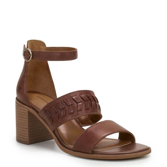 Lucky Brand Shoes - LUCKY BRAND SERENAY LEATHER BLOCK HEELED SANDALS IN BROWN NWOB WOMEN'S SIZE 8